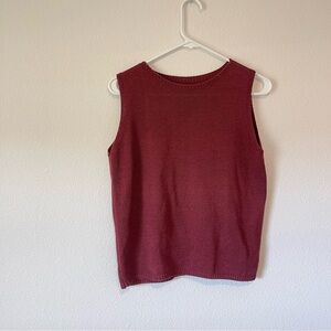 Dazy Sleeveless Burgundy Knit Top Womens Md/Lg Fall Winter Preppy Academia Work
